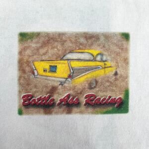 Vintage Gildan Label Bottle A** Racing 100% Cotton Graphic T Shirt Size 2XL